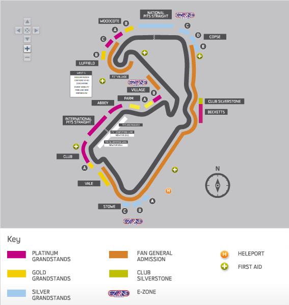 Formula 1 British Grand Prix Silverstone map